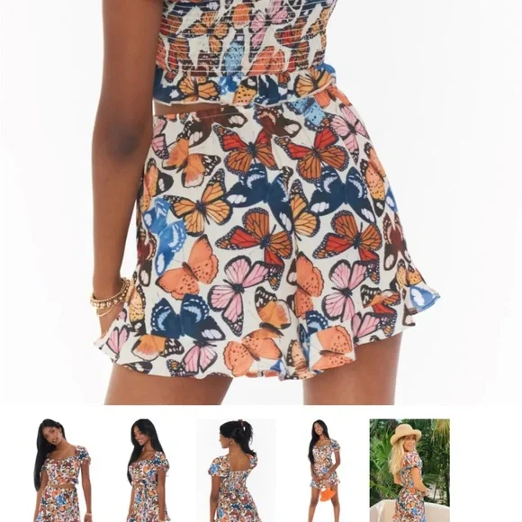 Show Me Your MuMu Baileys Butterfly Skort Medium NEW NWT skirt/shorts combo - Picture 7 of 13